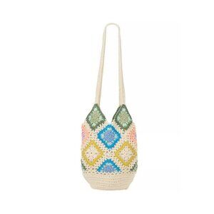 URBAN ORIGINALS Mini Sunflower crochet handmade women's tote bag -MULTICOLORED